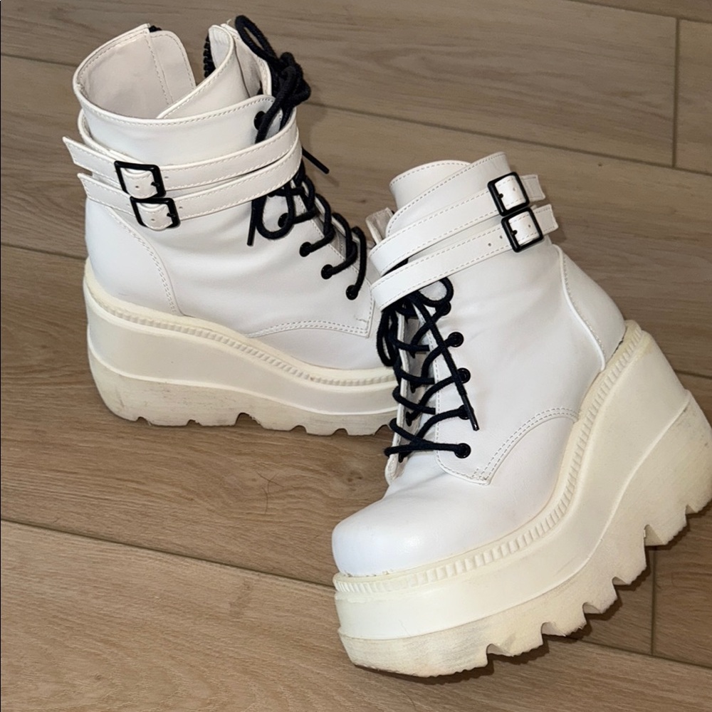 White Platform Ankle Boots